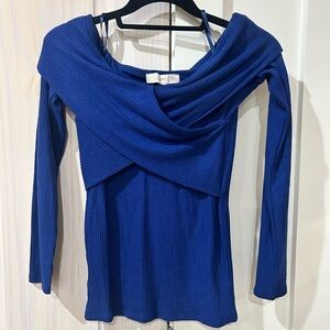 LOFT Ribbed Off Shoulder Sweater